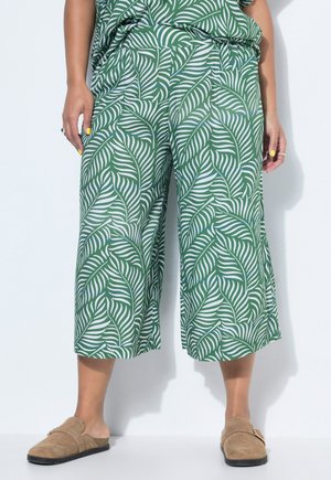 Studio Untold CULOTTE, WIDE LEGS, LEAFS-PRINT, ELASTIKBUND - Pantaloni - green