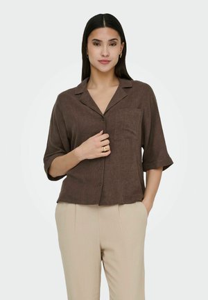 ONLY ONLY HEMD NORMAL GESCHNITTEN HEMDKRAGEN VOLUMINÖSER ARMSCHNITT HEMD - Chemisier - chocolate martini
