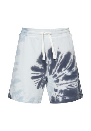 Katoenen tie-dye shorts in blauw en wit met een elastische tailleband, verstelbaar trekkoord en een relaxed fit.