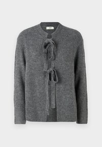 JDY JDYDREA O NECK TIE - Kardigán - dark grey melange