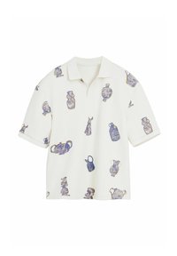 T-shirt med print - beige