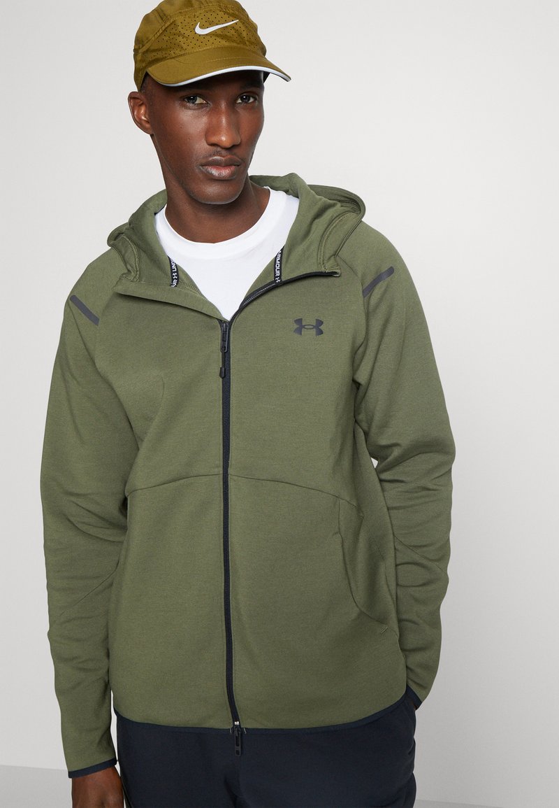 Under Armour UNSTOPPABLE - Zip-up sweatshirt - marine green/black/khaki -  Zalando.co.uk
