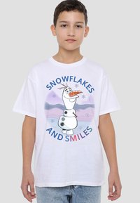 Disney FROZEN SNOWFLAKES AND SMILES WITH OLAF - Print T-shirt - white