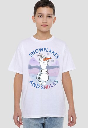 Disney, FROZEN SNOWFLAKES AND SMILES WITH OLAF - Print T-shirt - white