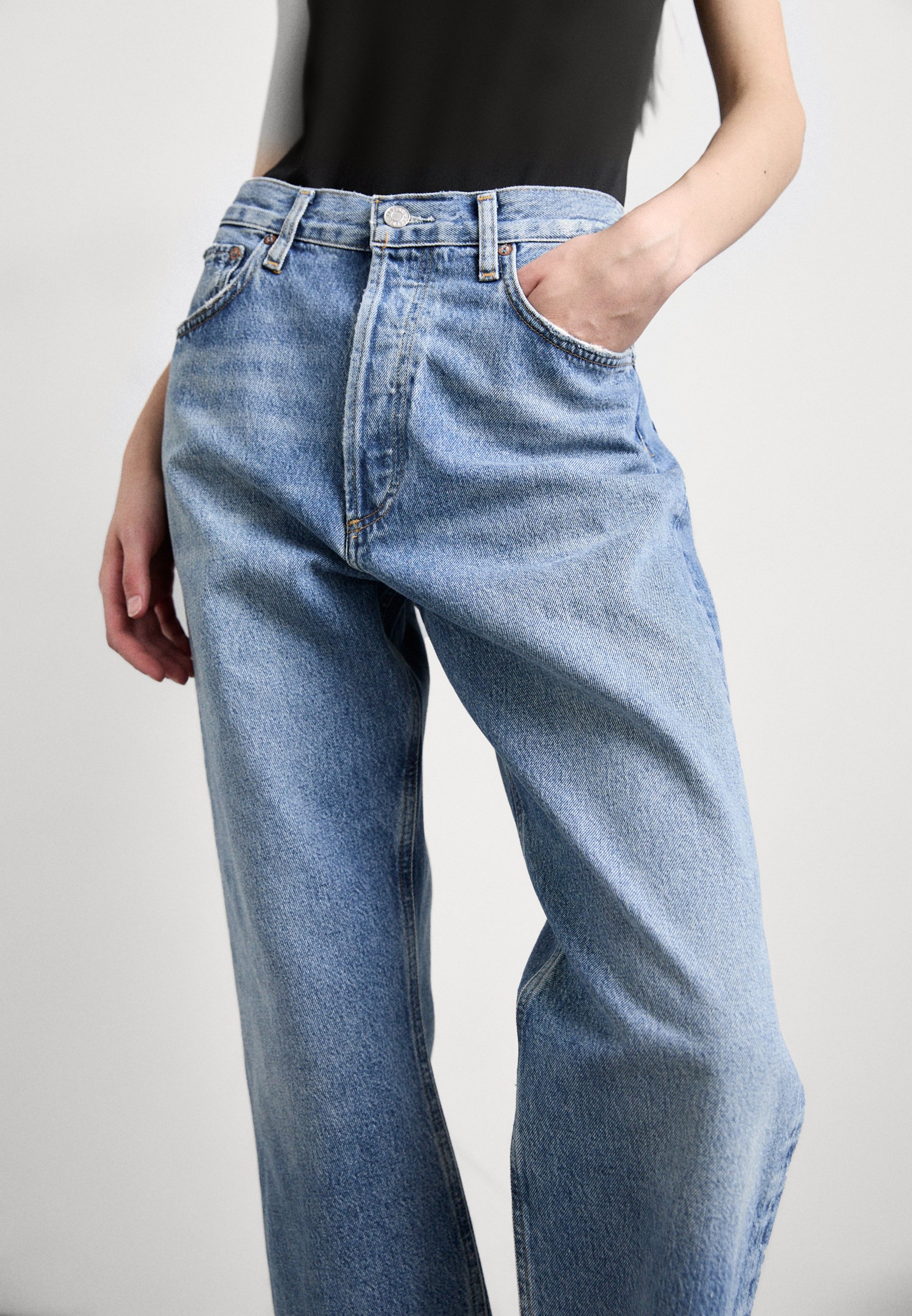 デニム・ジーパン AGOLDE SS24 \"Fran Low Slung\" jeans (A9157B-1206FORCE) AGOLDE Fran low-rise straight-leg Jeans | Blue | FARFETCH PL