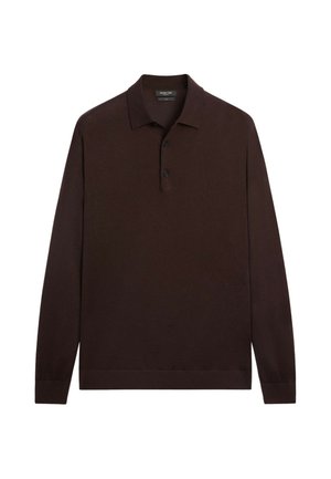 Massimo Dutti, 100% MERINO WOOL KNIT POLO SWEATER - Polo - bordeaux