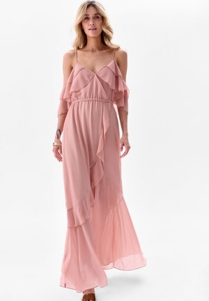 blue shadow Maxi dress - pink