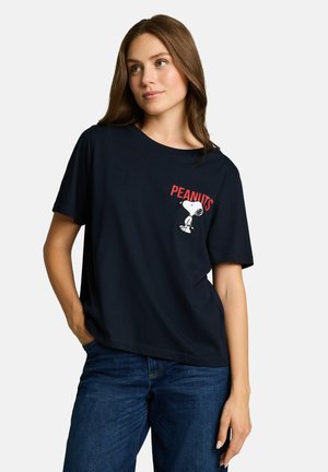 TOM TAILOR, T-SHIRT CREW NECK FRONTPRINT PEANUTS - T-shirt print - sky captain blue