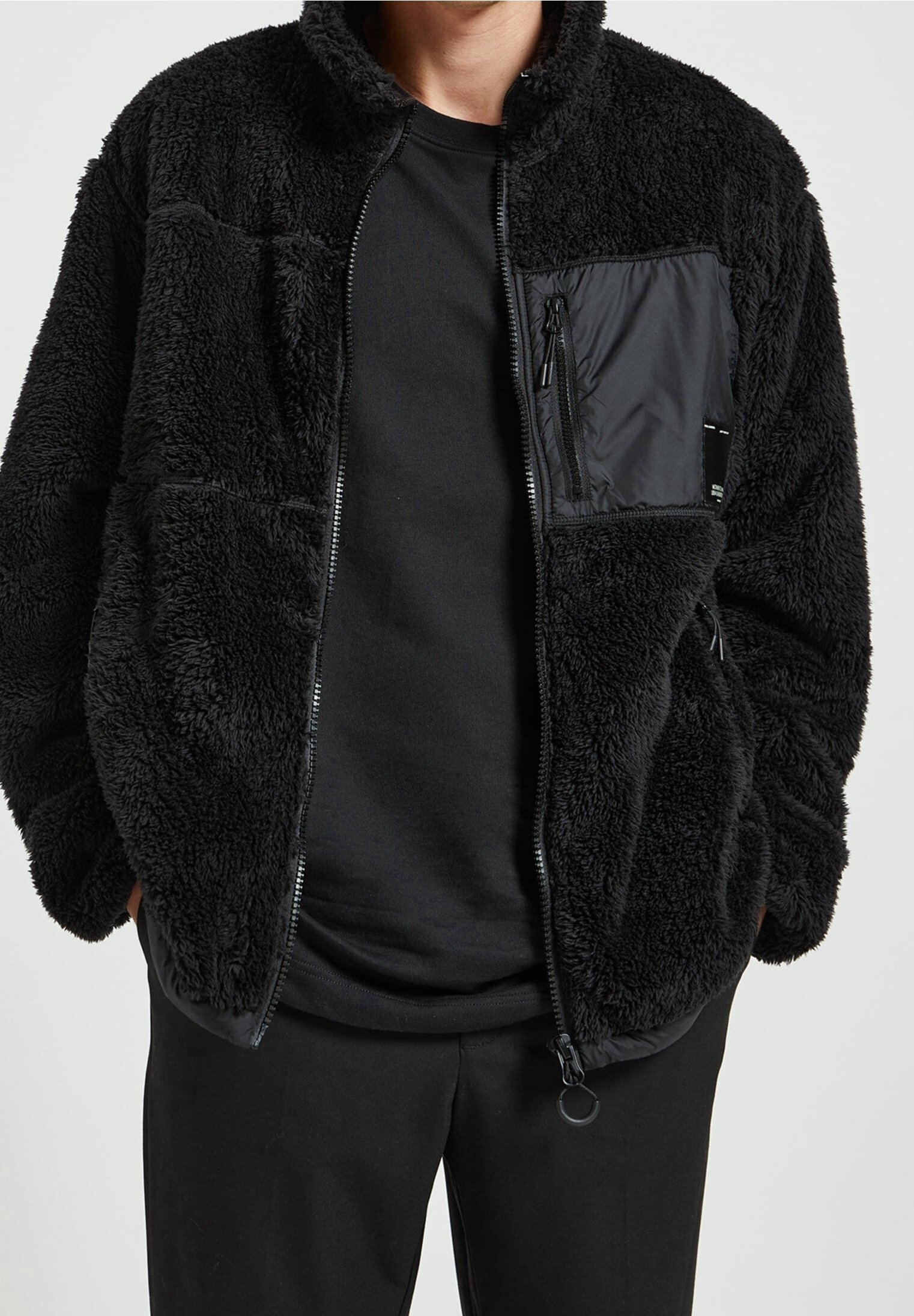 Pull Polaire Homme Obermeyer – Noir, Taille S, Fermeture à Pression, Neuf