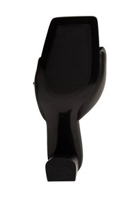 Czarne szpilki o gładkim, błyszczącym wykończeniu, kwadratowym kształcie noska i teksturowanej gumowej podeszwie dla lepszej przyczepności. Charakteryzują się minimalistycznym wzornictwem.