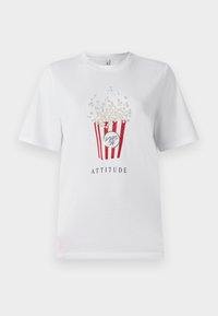 ONLBURST LIFE POPCORN - Printtipaita - bright white