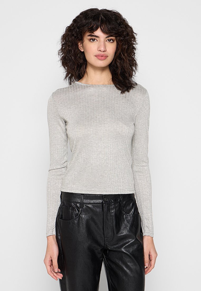 Mango Longsleeve lichtgrijs