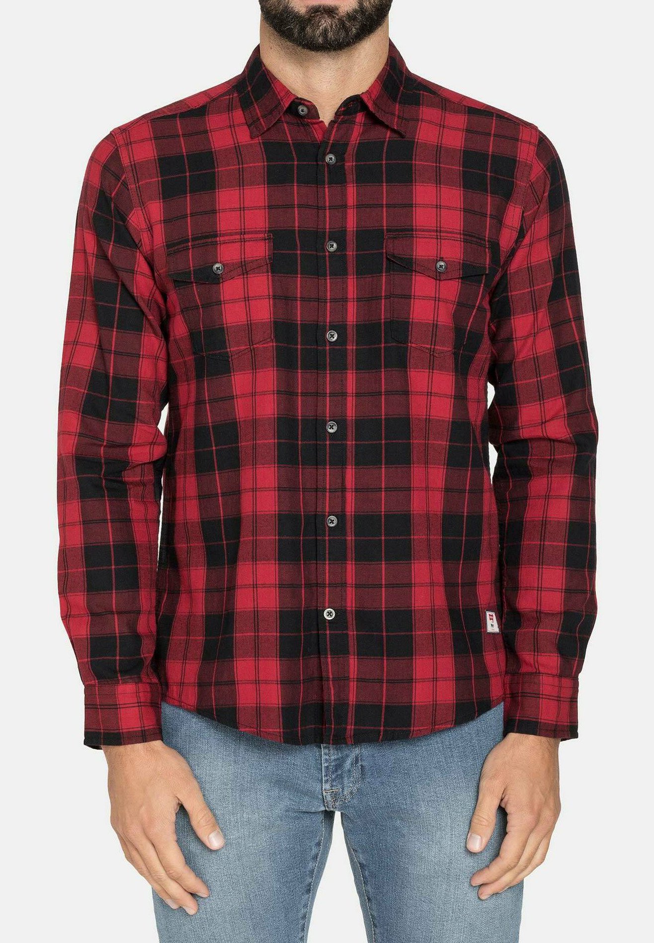 Carrera Jeans Camicia - rosso/nero/nero - Zalando.it