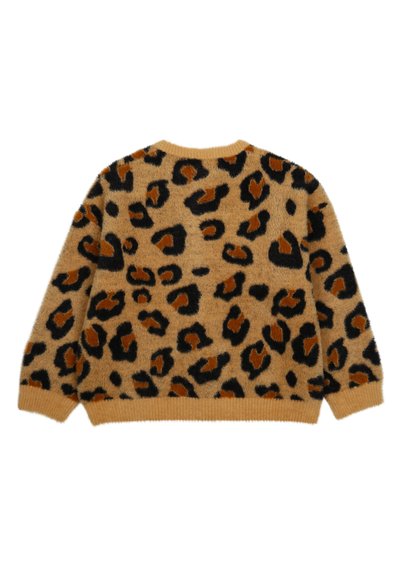 JELLY MALLOW LEOPARD PATTERN CARDIGAN UNISEX - Cardigan - beige