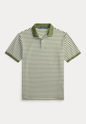 Polo Ralph Lauren Big & Tall, STRIPED MESH POLO SHIRT - Pólóing - supply olive/white