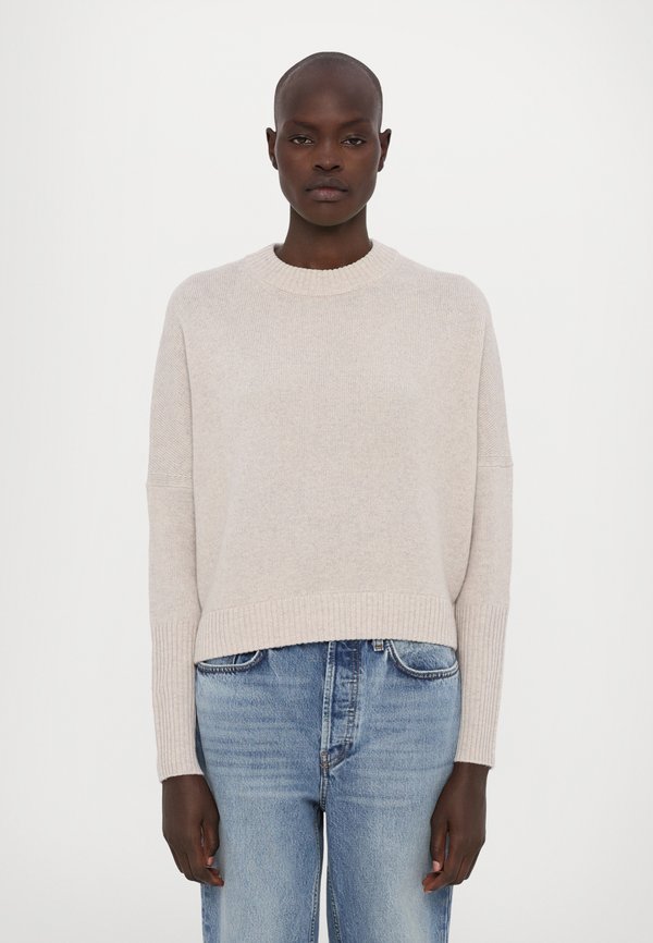 CREW NECK CROPPED - Jumper - stone beige
