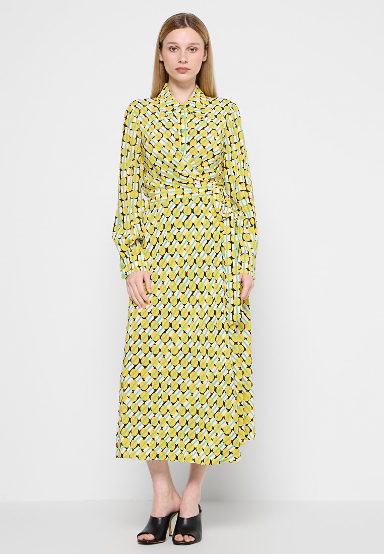 Diane von Furstenberg Blousejurk geel Diane von Furstenberg Blousejurk geel