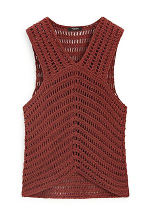 Massimo Dutti CUTWORK - Top - bordeaux