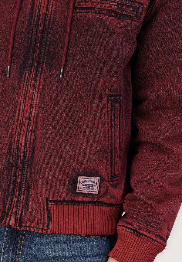 GO SANDED  - Denim jacket - tinted acid maroon2
