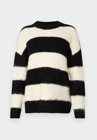 Gina Tricot STRIPE SWEATER - Πουλόβερ - black/white