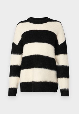 Gina Tricot, STRIPE SWEATER - Jumper - black/white
