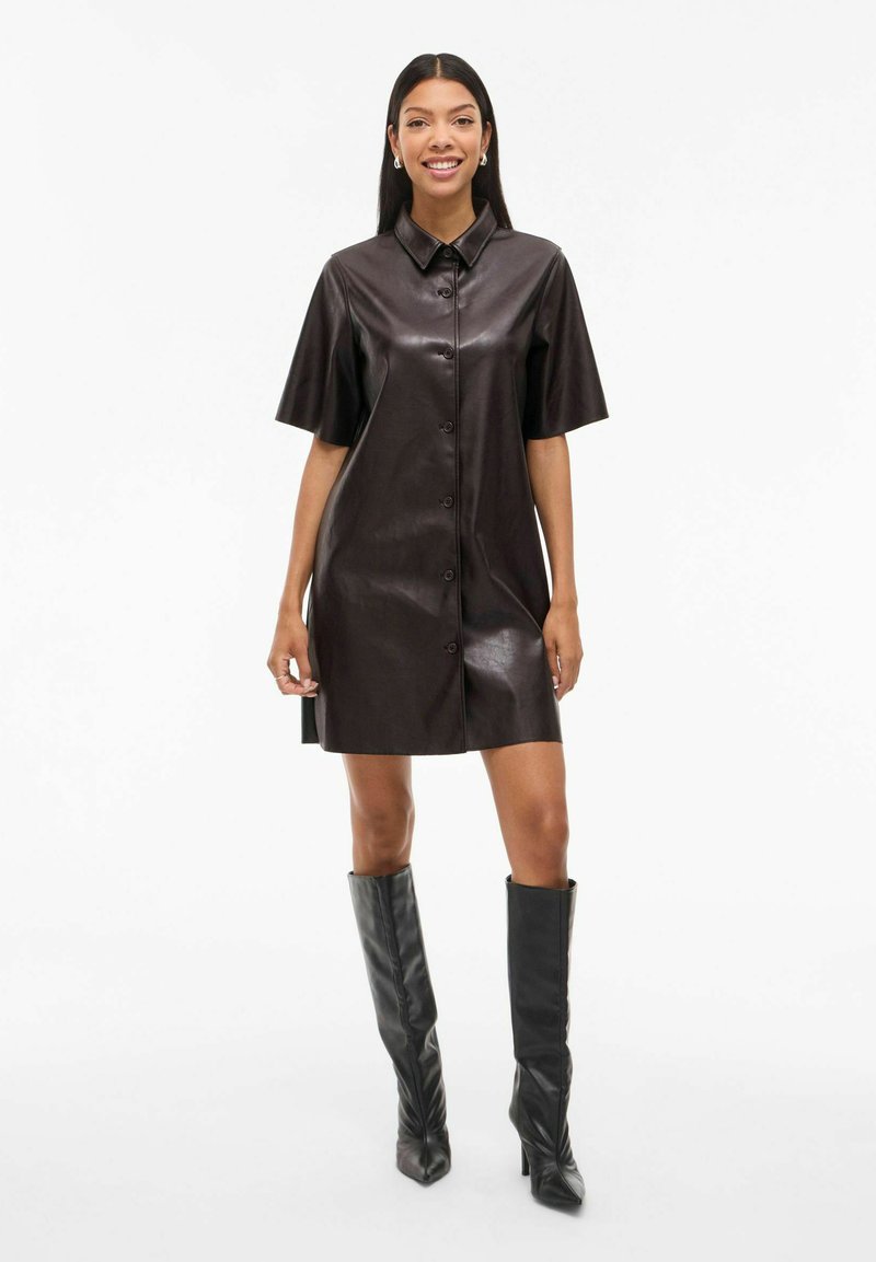 VILA VIELANA - Abito a camicia - coffee bean