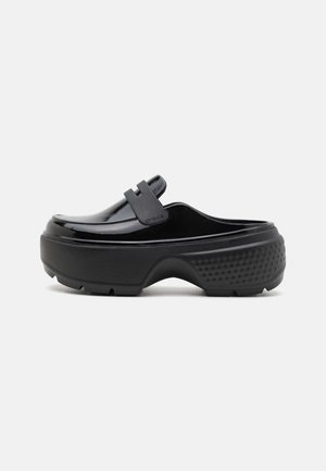 Crocs STOMP HIGH SHINE LOAFER UNISEX - Ciabattine con tacco - black