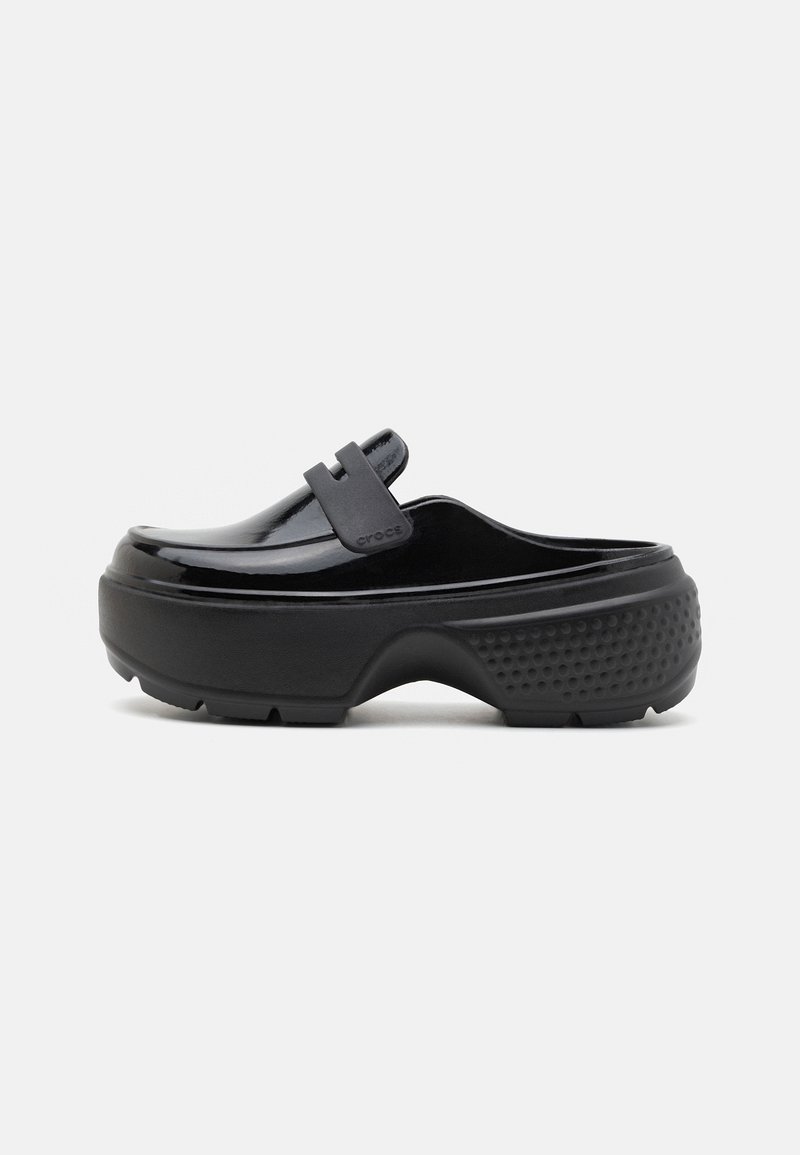 Crocs STOMP HIGH SHINE LOAFER UNISEX - Ciabattine con tacco - black