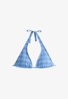 HALTERNECK GINGHAM BIKINI - Haut de bikini - light blue