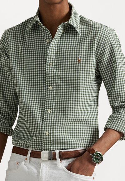 Polo Ralph Lauren CUSTOM FIT GINGHAM OXFORD SHIRT - Overhemd - shamrock/white