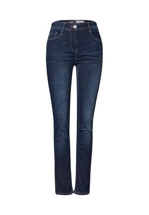 Cecil, HIGH WAIST SLIM-LEG JEANS, SLIM FIT - Jean slim - dark blue wash