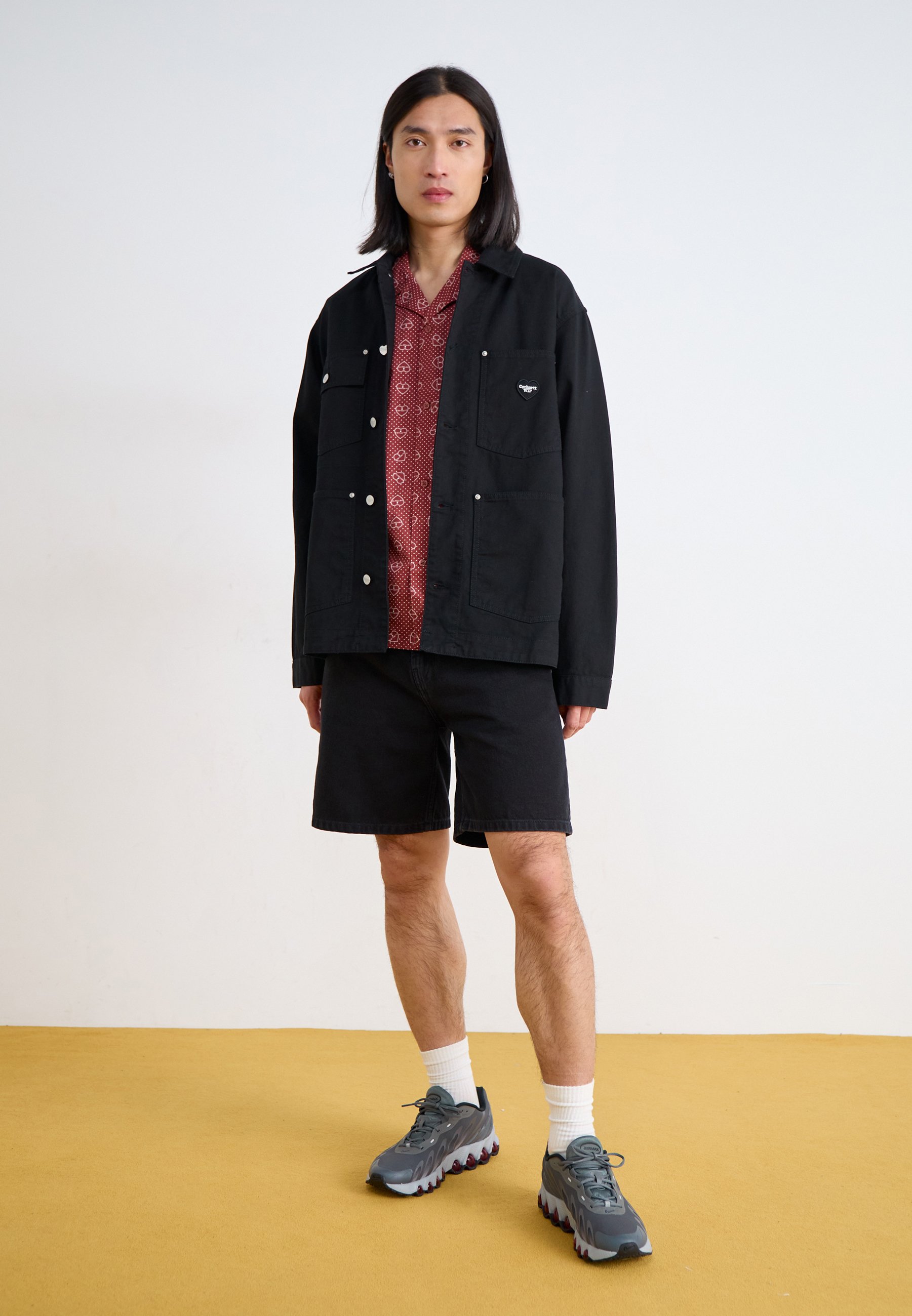 Carhartt WIP DREWE CHORE - Denim jacket - black rinsed/black