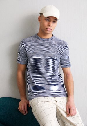 Missoni SHORT SLEEVE - T-shirt imprimé - space-dye/navy/white