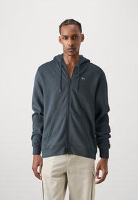 Tommy Jeans FLAG ZIP THRU - Sweat à capuche - new charcoal
