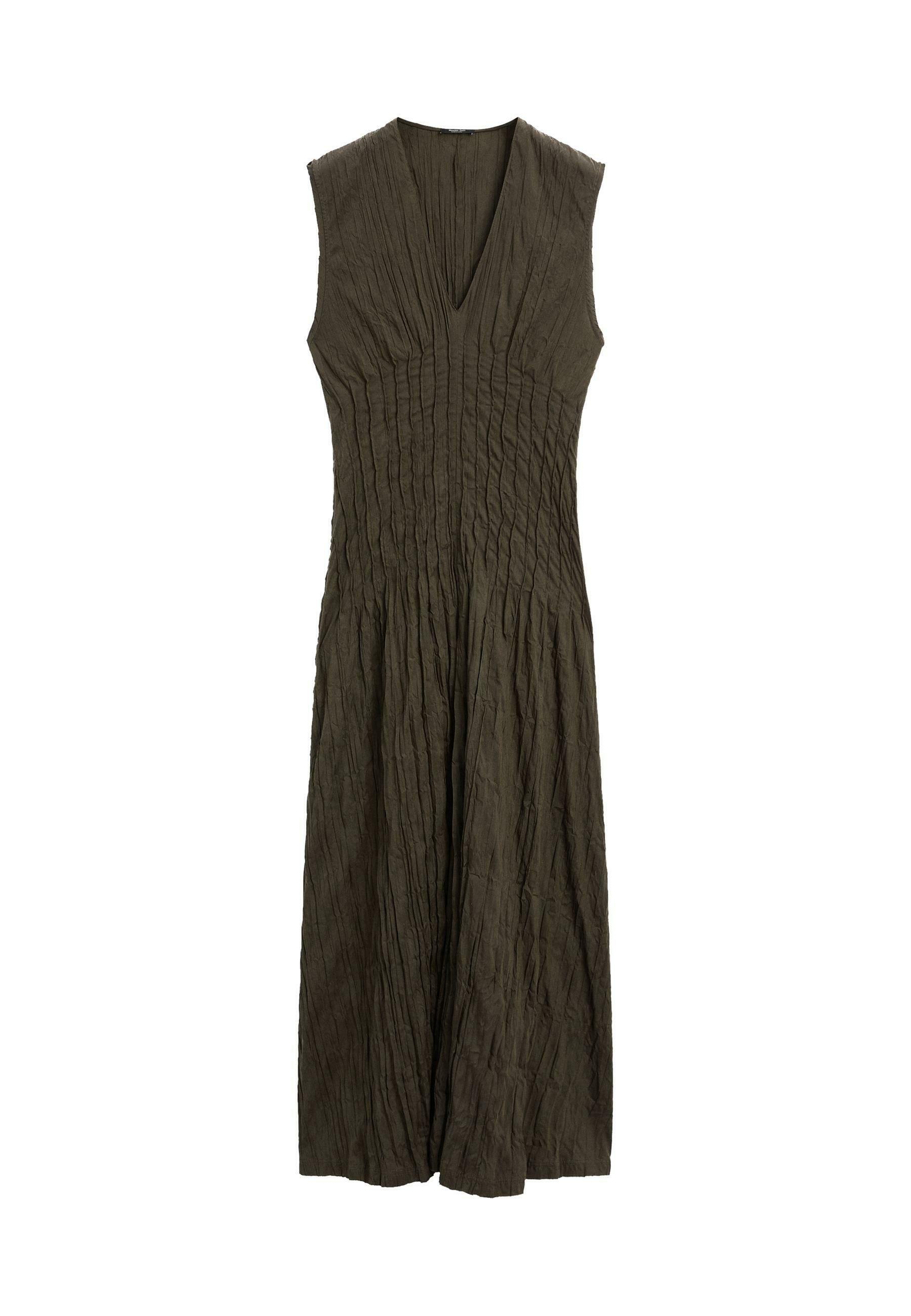 Massimo Dutti CREASED-EFFECT LONG PLEATED - Day dress - dark