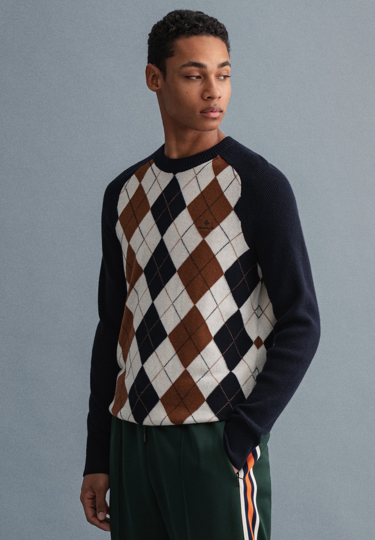 GANT ARGYLE CREW NECK - Trui - marine/donkerblauw - Zalando.nl