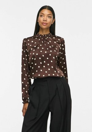 VILA, OBERTEIL MIT LANGEN ÄRMELN VISOFIE - Blouse - coffee bean