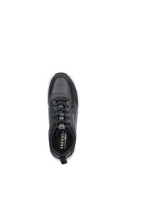 Sneaker nera con tomaia in pelle liscia, punta rotonda, design con lacci, colletto imbottito e suola in gomma. Presenta il logo sul lato.