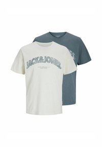 2ER-PACK LOGO RUNDHALSAUSSCHNITT - T-Shirt print - antique white