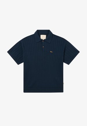 BLKVIS, RIB KNITTED POLO - Πόλο - blueberry