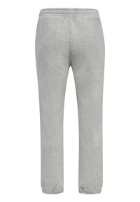 Grijze sweatpants gemaakt van een zachte katoenmix. Voorzien van een elastische tailleband en elastische boorden bij de enkels. Glad textuur.