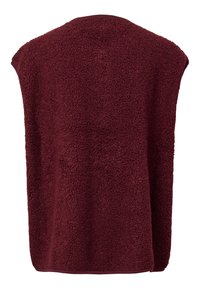 Bordo top bez rukava od teksturiranog tkanja, s lepršavim krojem i mekanom površinom nalik flisu, s okruglim izrezom na vratu.