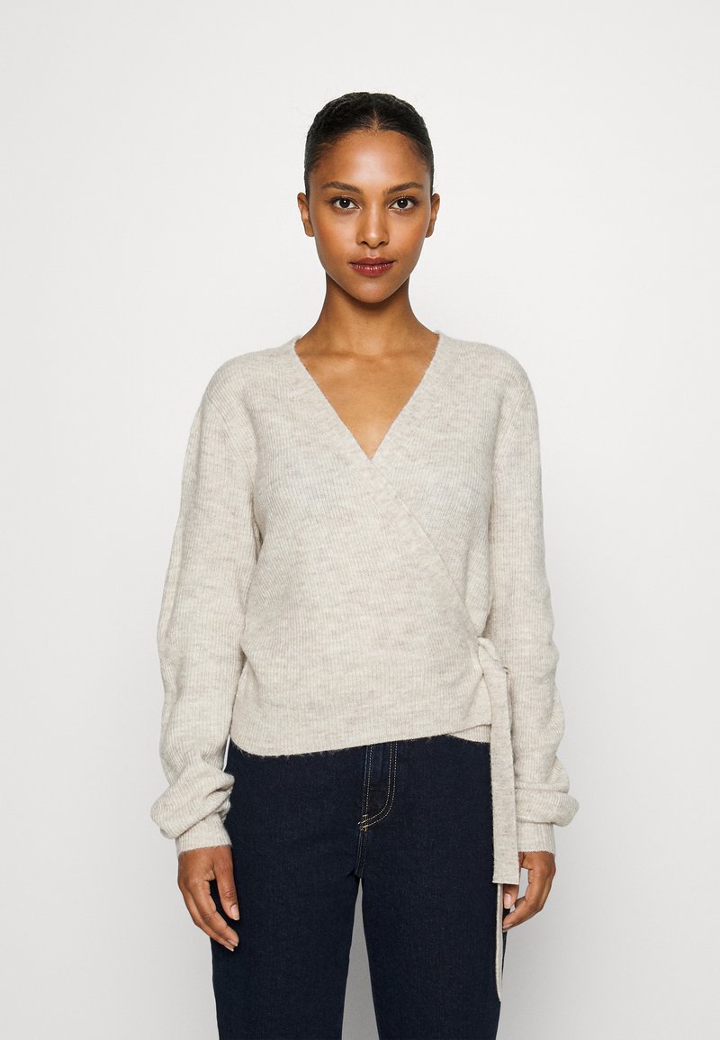Vero Moda Petite VMRUBELLEFILE WRAP Cardigan melange/avorio