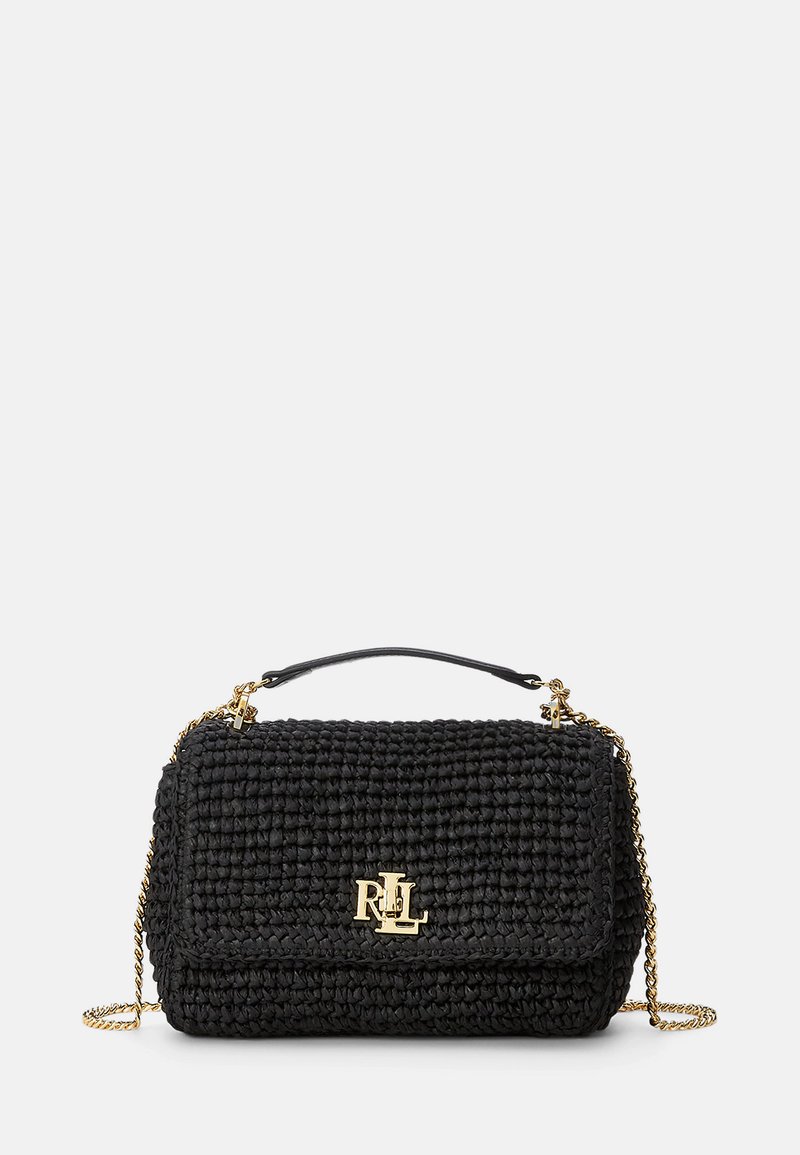 Lauren Ralph Lauren WOVEN STRAW MEDIUM SOPHEE BAG - Soma ar siksnu pāri ķermenim - black