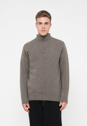 ESSENTIAL HALF ZIP JUMPER - Camisola - dark stone