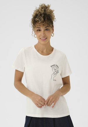 UMRA - Print T-shirt - white w/black hand heart