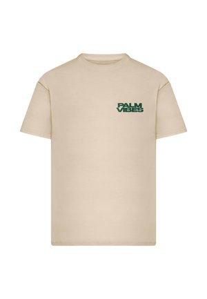Mister Tee, PALM VIBES OVERSIZE TEE - Triko s potiskem - whitesand