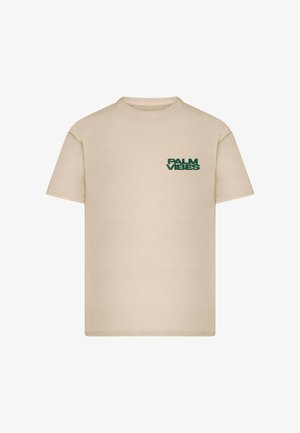 Mister Tee, PALM VIBES OVERSIZE TEE - Triko s potiskem - whitesand