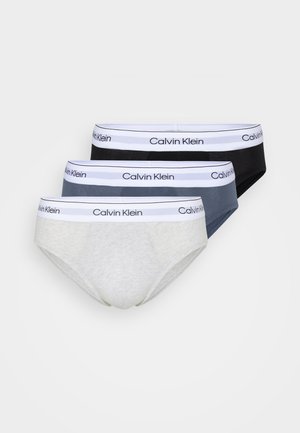HIP BRIEF 3 PACK MODERN COTTON STRETCH - Trusser - black/light grey heather/turbulence