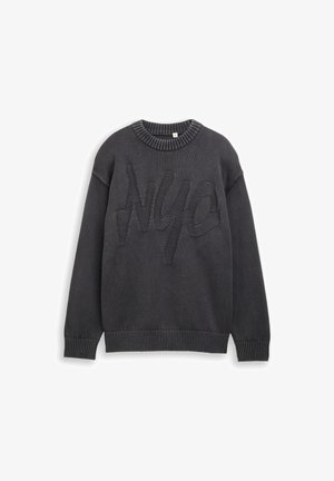 TOM TAILOR, TOM TAILOR PULLOVER & STRICKJACKEN OVERSIZE STRICKPULLOVER IM USED LOOK - Jumper - coal grey